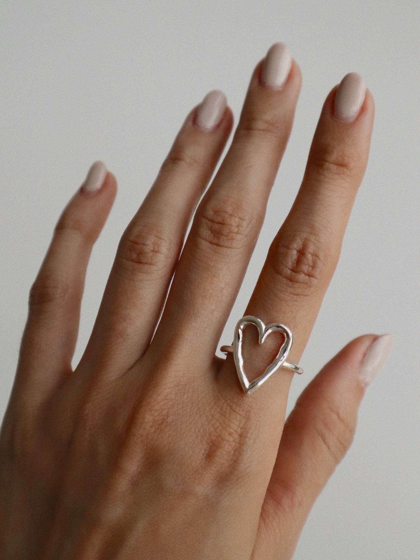 silver heart ring