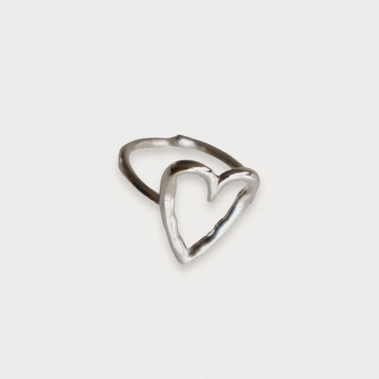 silver heart ring