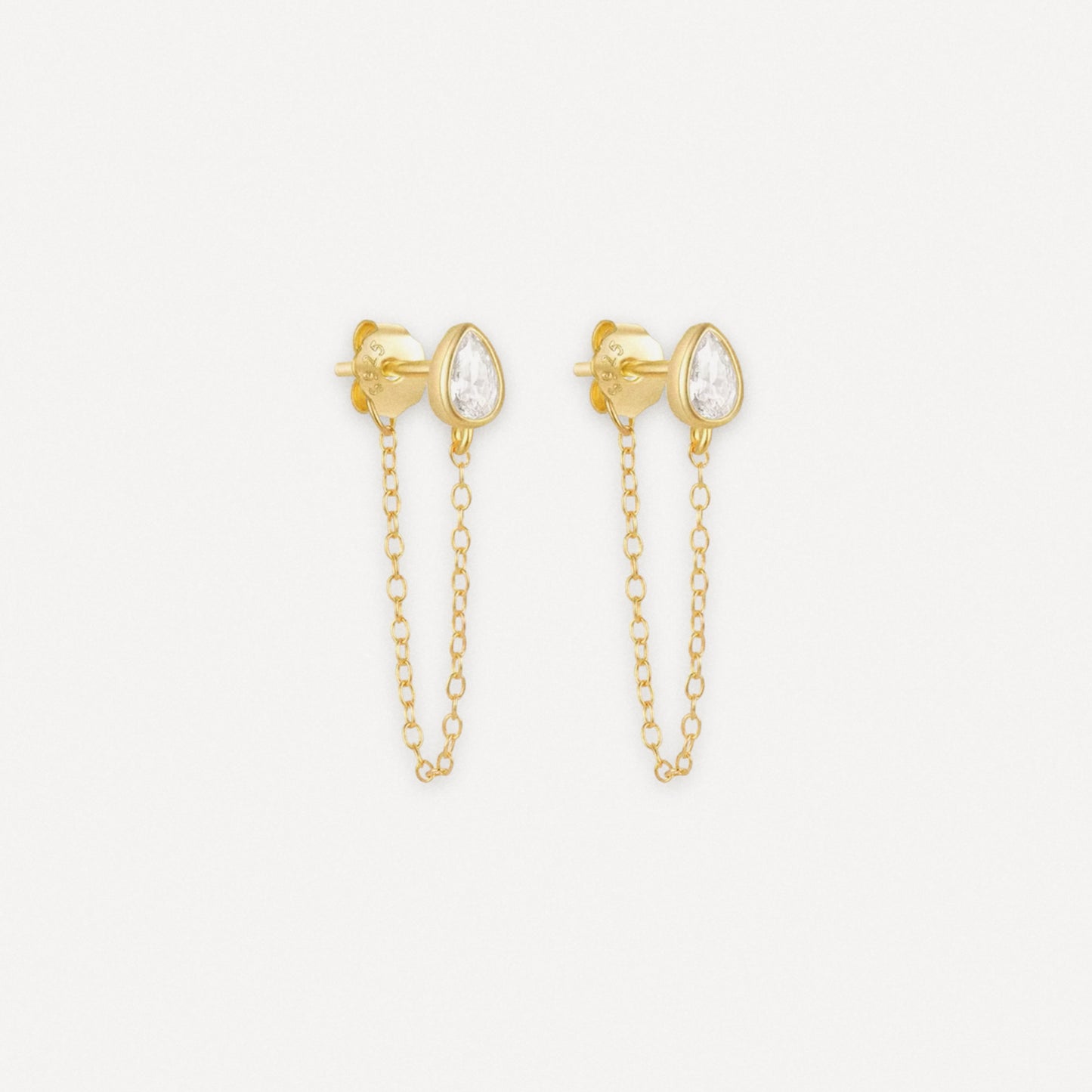 gold drop chain earrings